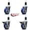 Service Caster 4'' Blue Poly Wheel Swivel 1-1/2'' Expanding Stem Caster Set 2 Brakes, 4PK SCC-EX20S414-PPUB-BLUE-2-PLB-2-112 - alternate 5